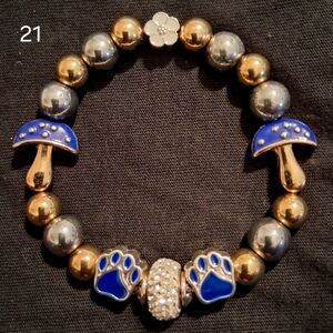 Gold and Blue Charm Bracelet